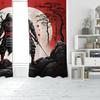 2pcs- Japanese sunset Samurai polyester curtains, pole bag curtains 42*84, bedroom, living room, home room decoration