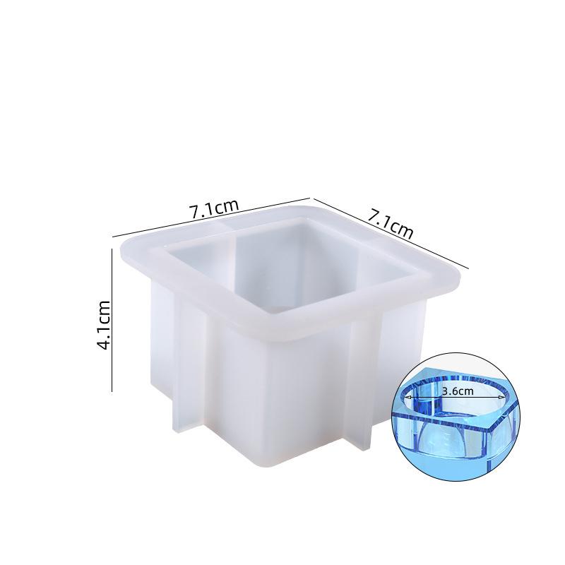 DIY křišťálová epoxidová pryskyřicová forma Forma na svíčku Čtvercový svícen Houpací stůl na šperky Silikonová forma