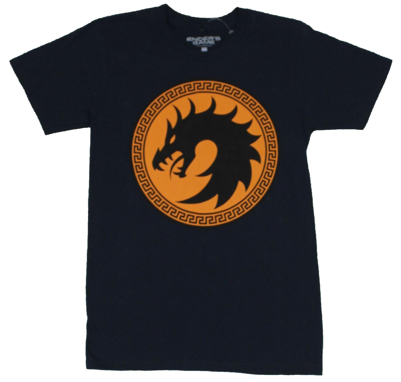 Ender Game Mens T-shirt Dragon Army Circle Orange Logo S