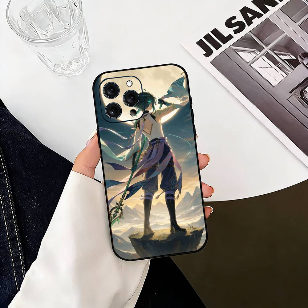 G-Genshin Impact Xiao Phone Case For iPhone 17, 16,15,14,13,12,11 Plus,Pro Max, Others Soft Black Cover