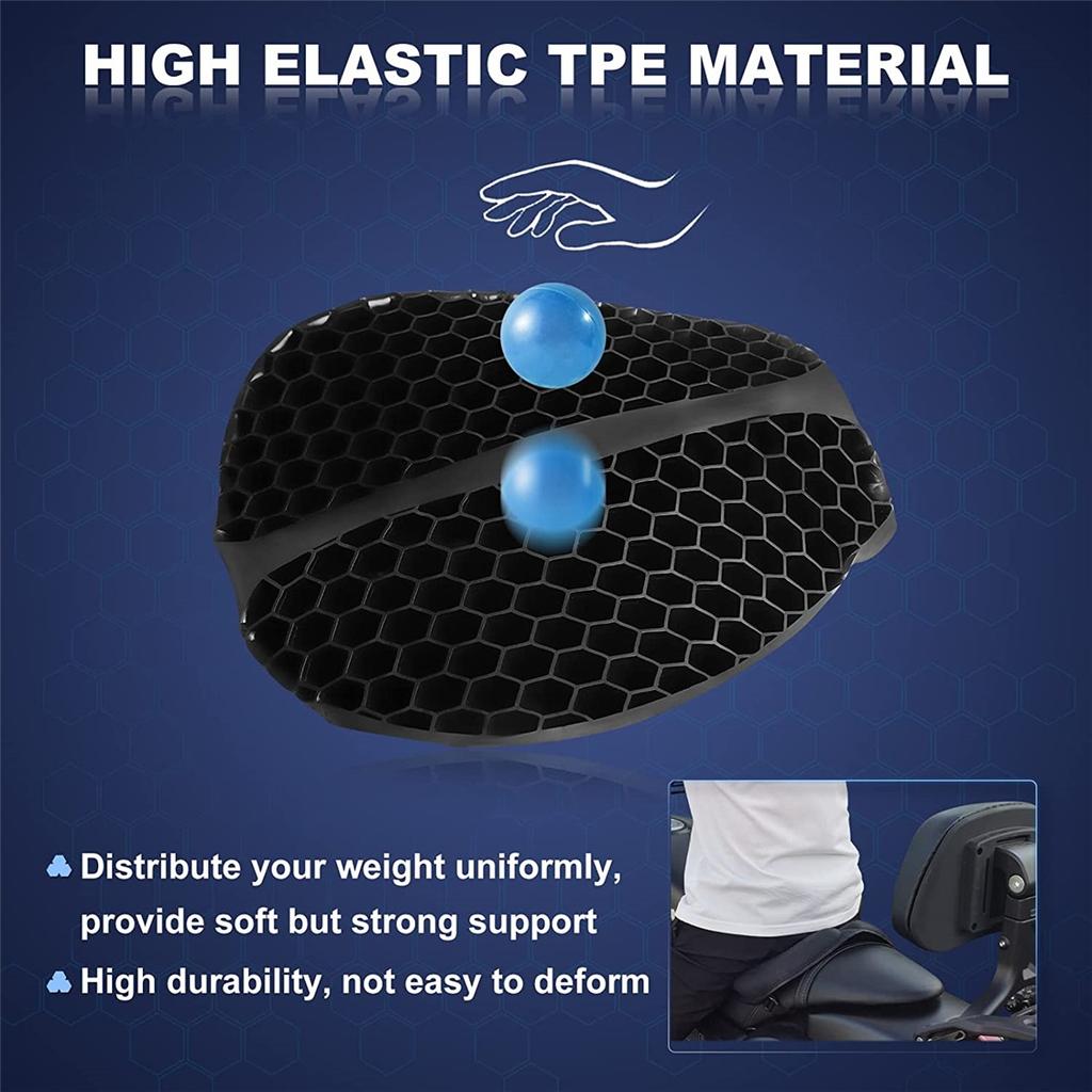 Foldable Motorcycle Gel Seat Cushion 3D Honeycomb Structure Shock Breathable Motorcycle Gel Seat Pad Gel Cushion For Seat
