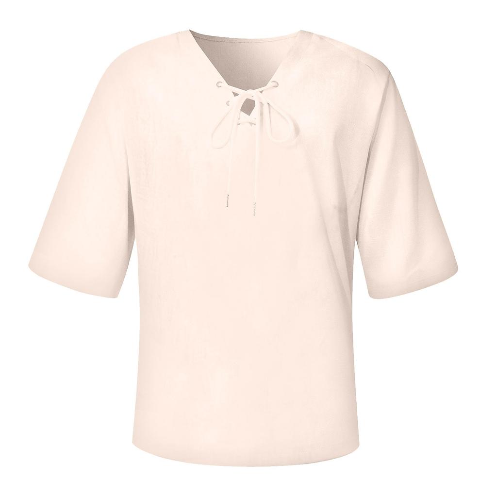 Designer Spring Summer Men's Casual Cotton Linen Solid Color Long Sleeve Shirts Loose Stand Collar Shirts