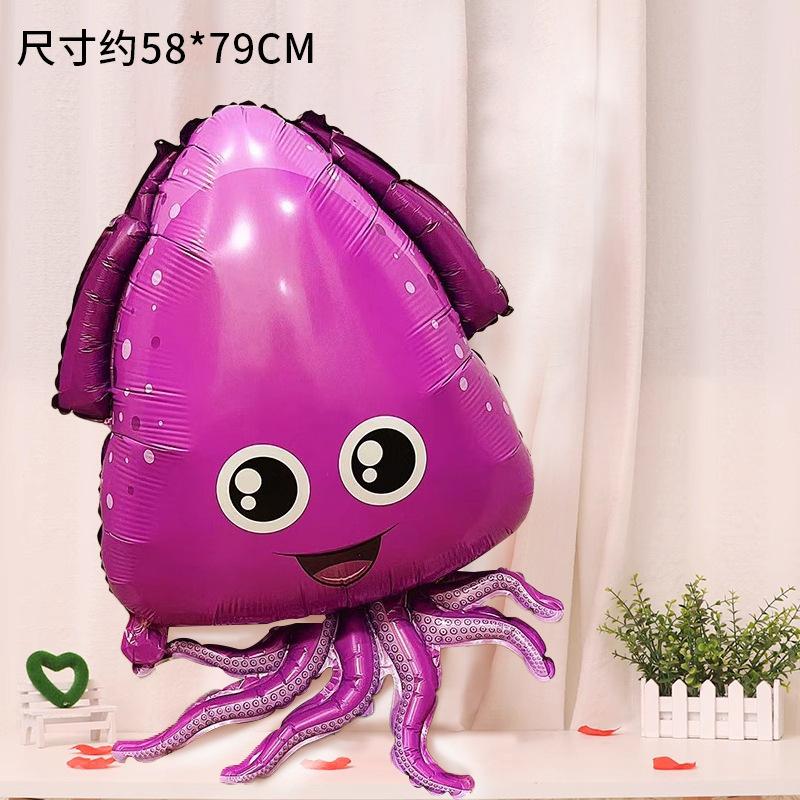 Ocean Animal Balloons, Baby Birthday Party Arrangement, Children'S Birthday Cartoon Living Room Print Special Shape