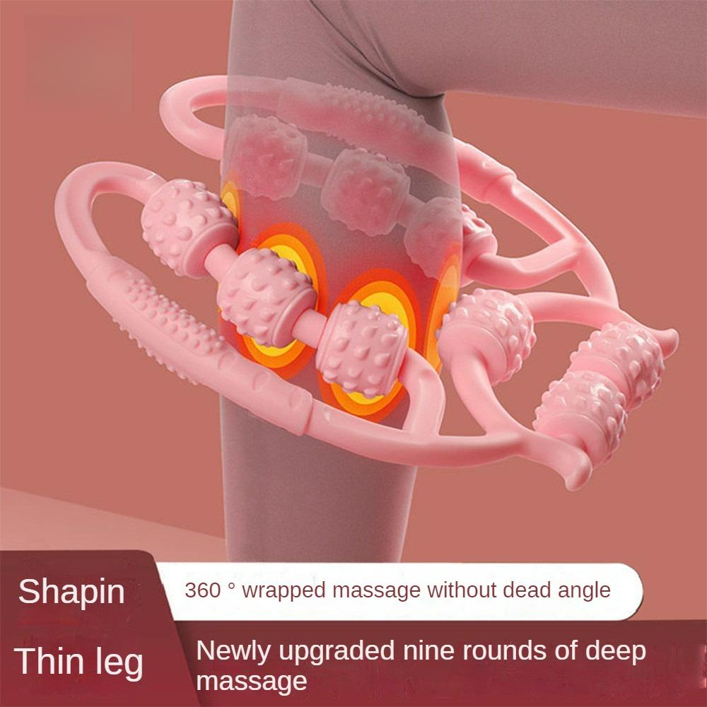 Nine-wheel circular leg clamp, thigh muscle relaxer, leg stretching massager, beautiful leg yoga roller clip lady Body Care