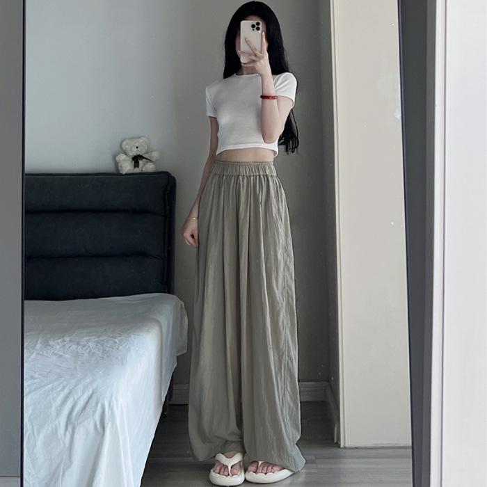 Southeast Asian Cotton & Linen Wide-Leg Lazy Summer Pants