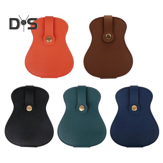 Gitarrenplektrenhalter aus Kunstleder, 18 Steckplätze, Plektren-Aufbewahrungstasche für Männer und Frauen, Gitarrendesign, Plektren-Organizer-Etui für Spieler, Liebhaber, Lehrer