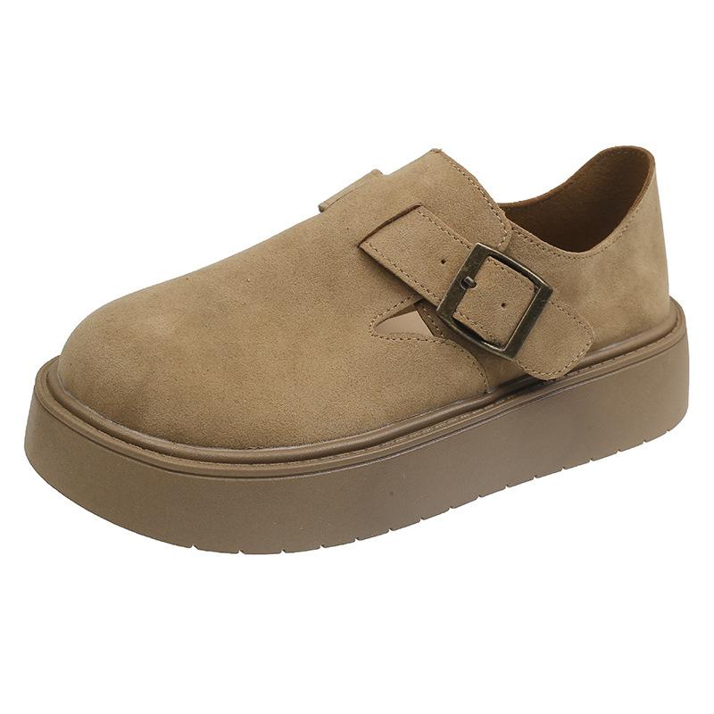 Retro platform lazy Polken single shoes women 2025 spring and autumn Korean version of the new one-pedal ugly cute big head single shoes women