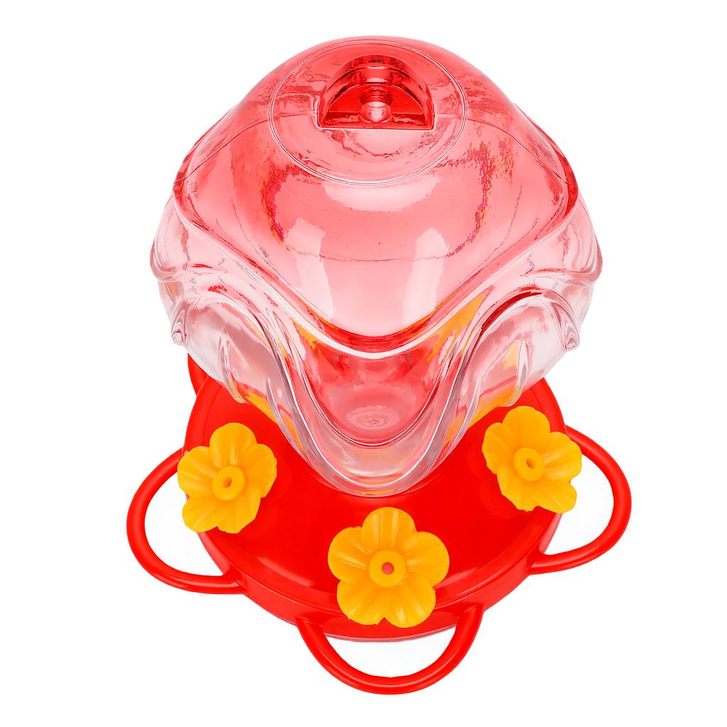 Outdoor Hanging Glass Bird Feeder Clear Glass Bottle Wild Bird Nectar Feeder with 6 Feeding Ports for Courtyard Garden