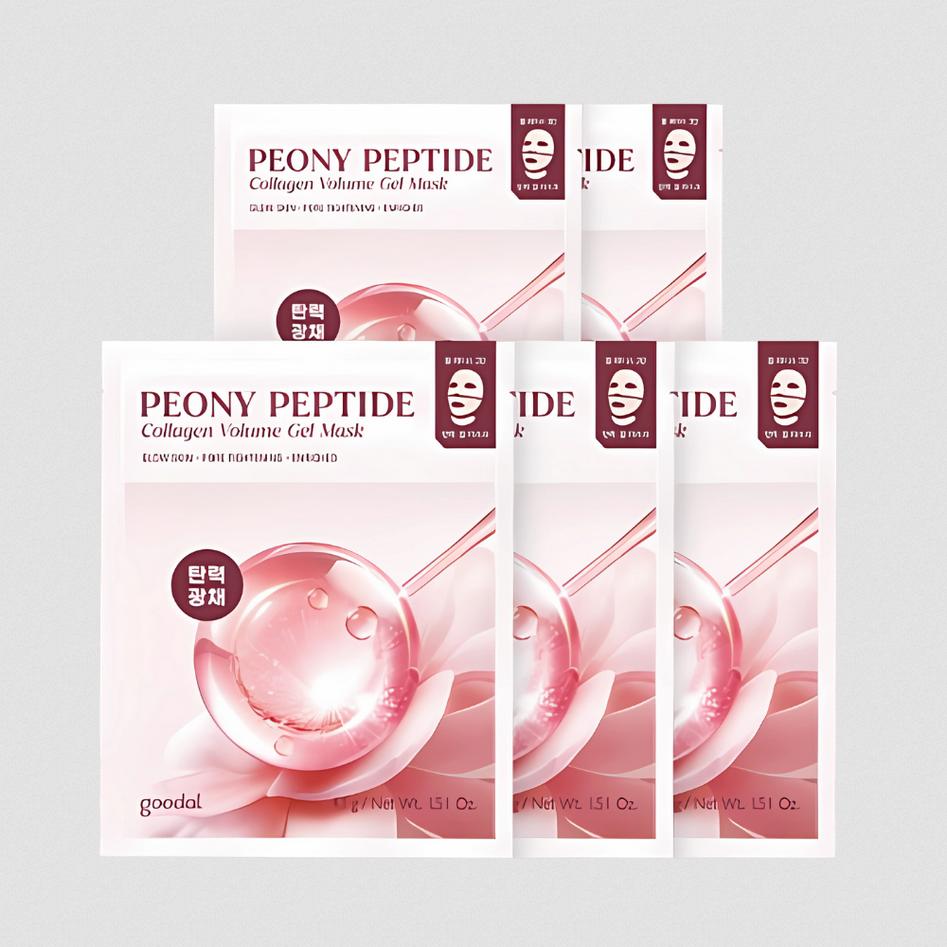 

Goodal PEONY Пептидная Коллагеновая Объемная Гелевая Маска 43г х 5шт / Увлажняющая, Корейская Косметика, Kbeauty