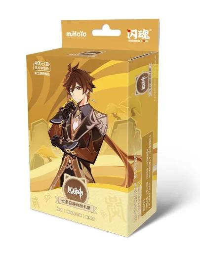 Official Genuine Genshin Impact Summoning Battle Card Game Character Hu Tao Zhongli Peripheral Gift Toy Card Box