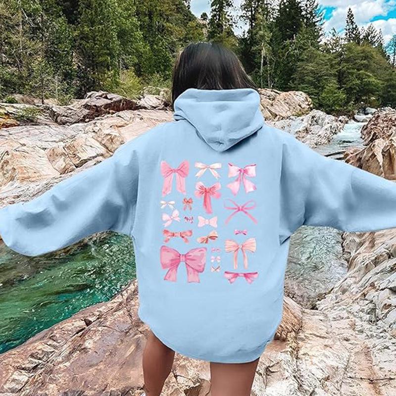 2025 Women's Drawstring Ribbed Long Sleeve Fleece-Lined Hooded Sweatshirt - European Size, In Stock