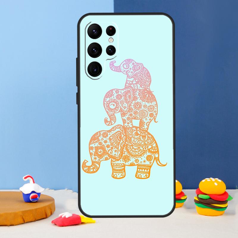 Cute Elephant Cartoon Phone Case For Samsung Galaxy S24 S25 Ultra S9 S10 S20 S22 S21 S23 Plus S24 FE Cover Coque