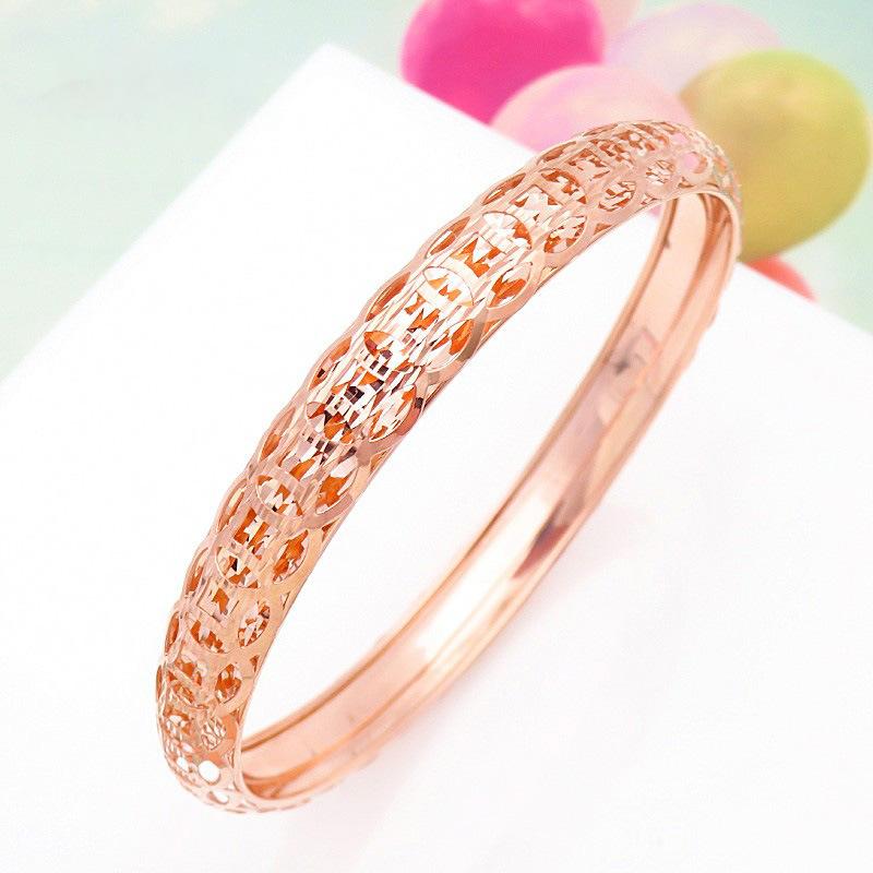 Purple Gold Shiny Coins, High-End Foreign Trend Color Gold Plated Rose Gold Shiny Bracelet