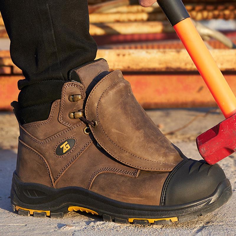 Men Boots Leather GenuineLeather Quality high Work Composite shoes Genuine Indestructible Puncture Proof Safety Security
