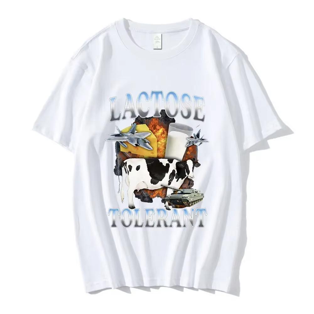 Lactose Tolerant Funny Graphic T-Shirt Men Women Fashion Vintage Short Sleeve T-shirts Cotton Casual T Shirts women clothing