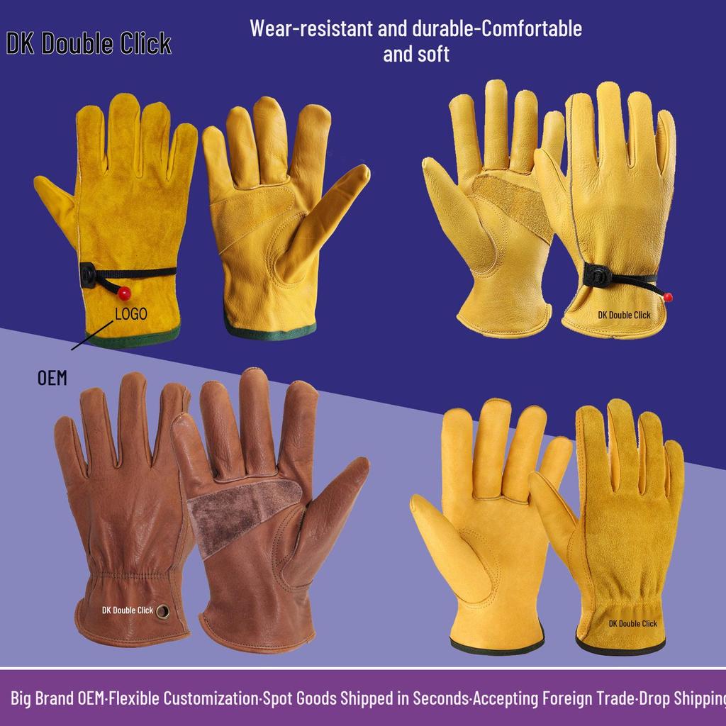 Top Grain Cowhide Driver Gloves: Soft, Wear-Resistant, Heat-Resistant Welding & Garden Protection Gloves