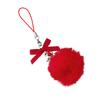 Bowknot Plush Keychain Pendant Multicolor Furry Ball Key Chains Fashionable Keyring Ornament for Phones Car Keys Bags