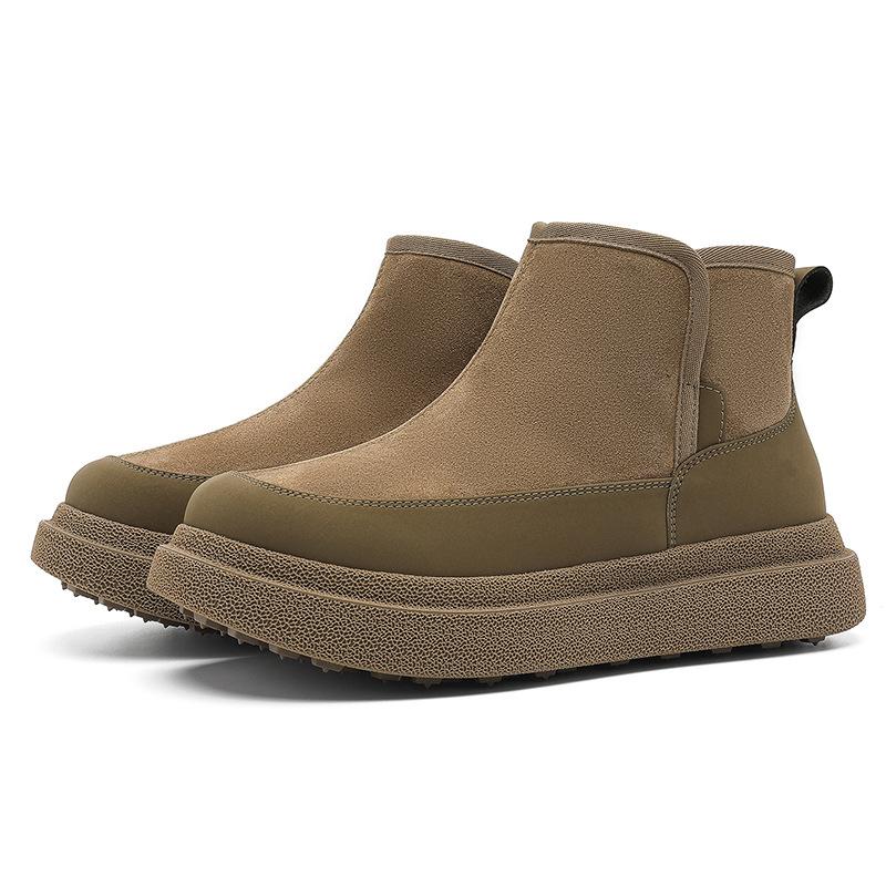 Snow boots fur integrated thickened velvet autumn new casual thick-soled non-slip warm wool large cotton shoes