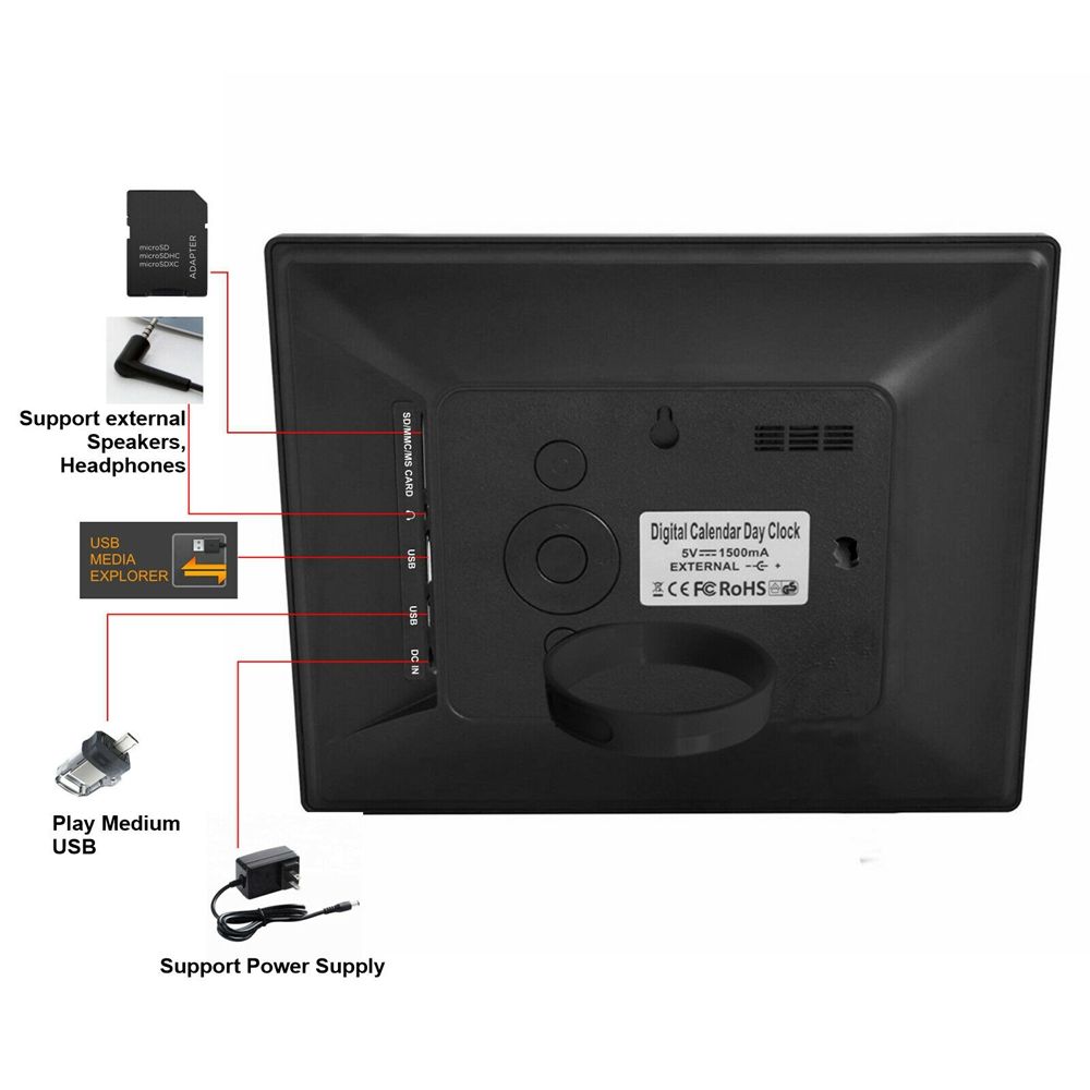 Day Month Year Dashboard Large Time Table Dementia Calendar Digital Clock Home Decor Alarm Clock