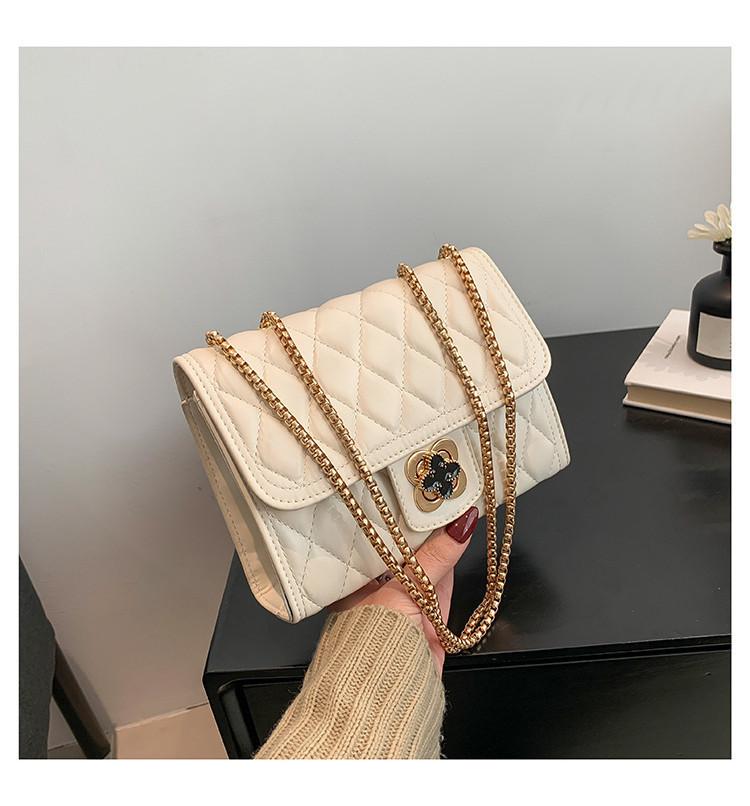 Trendy Urban Chic Small Pu Shoulder Bag With Chain Quilted Design For Women