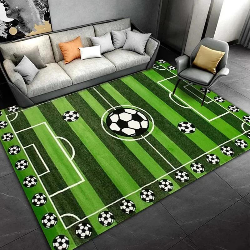 Basketball Court Motif Non-Slip Carpet for Boys Bedroom Living Room Sports Decor Welcome Mat Play Rug