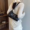 Retro Faux Leather Hobo Shoulder Bag with Large Buckle Detail Vintage Underarm Bag Chic Handbag Purse for Women Daily Party