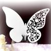 20pcs Shape Wedding Hollow Name Place Cards For Wine Glass Table Decoration(White)