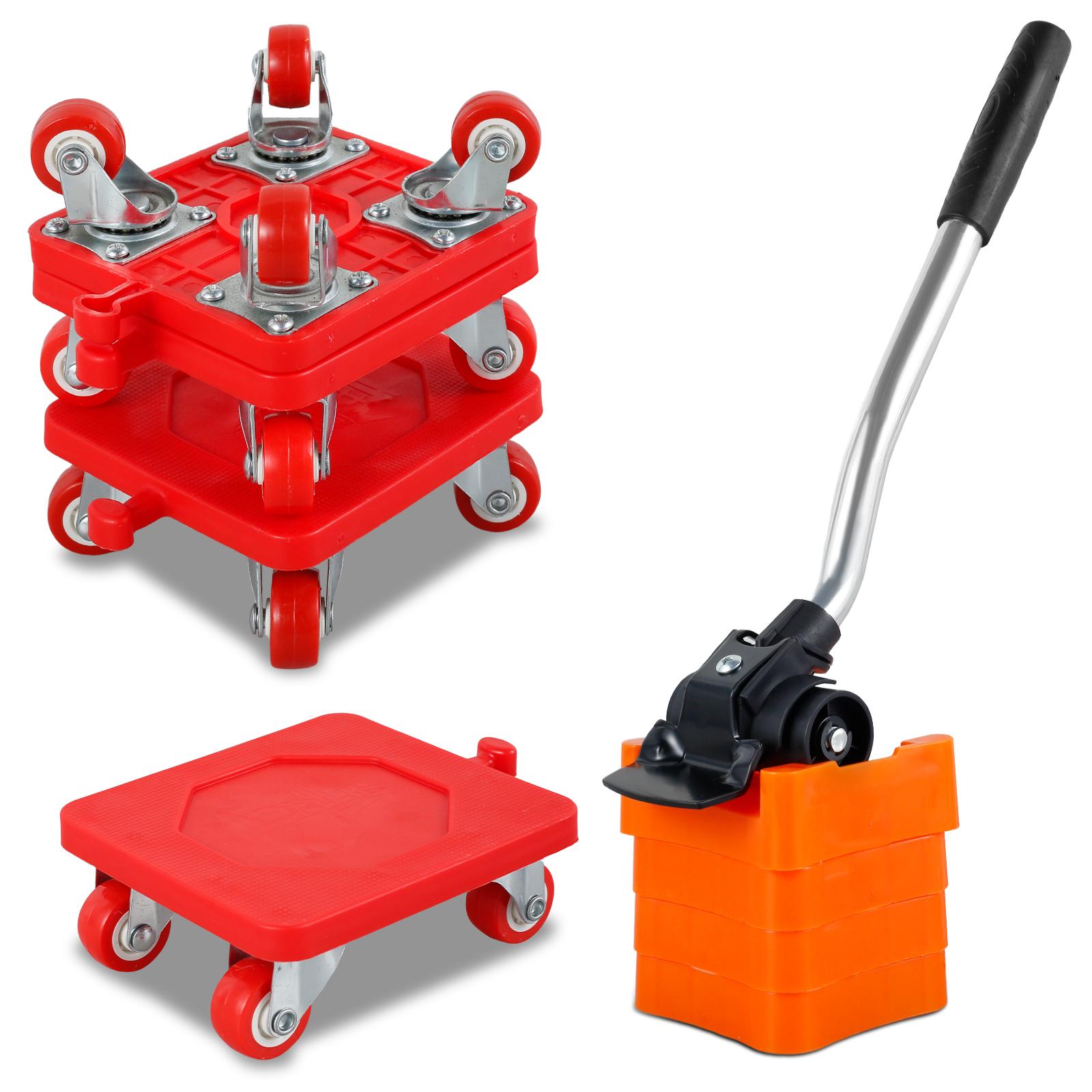 

Furniture Mover Tool 400KG/880LB Heavy Duty Furniture Lifter 360° Rotation Wheels Labor-Saving Furniture Transport Lifter Tool червоний