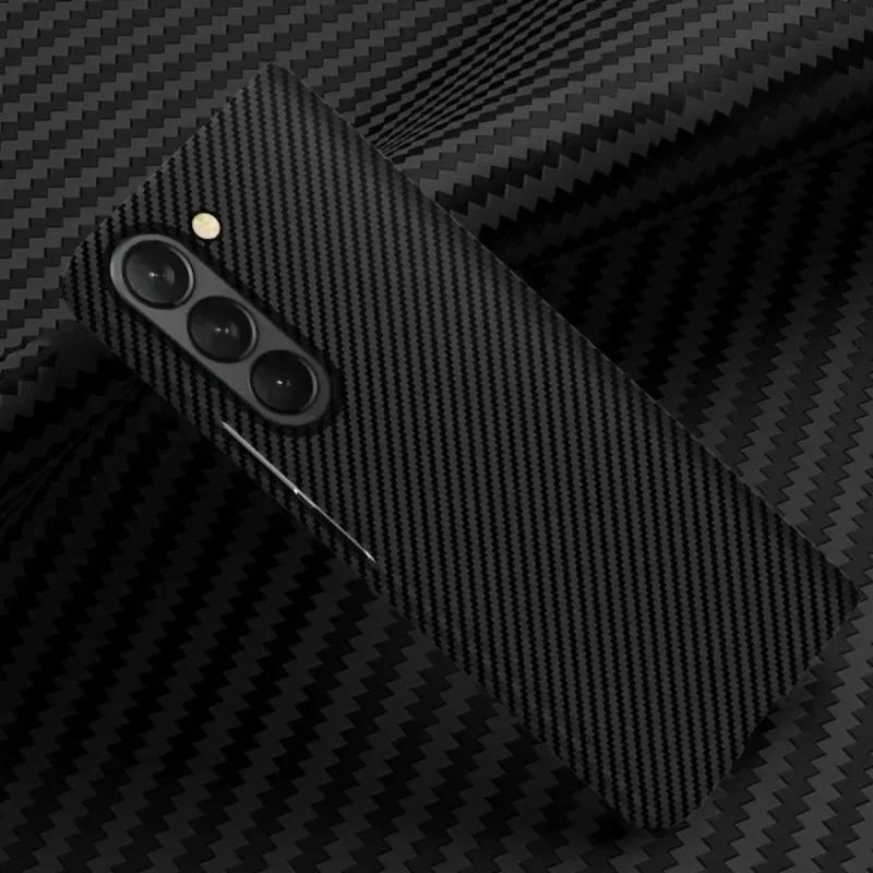 Business Splicing Kevlar Texture Carbon Fiber Skin Feel Case For Samsung Galaxy Z Fold7 6 5 4 3 PC Slim Drop-proof Protect Cover