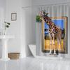JINRUN Bathroom Thickened Waterproof Curtain Mildew Proof Shower Curtain Shower Partition Curtain Shower Curtain Bathroom Curtain Free Perforation