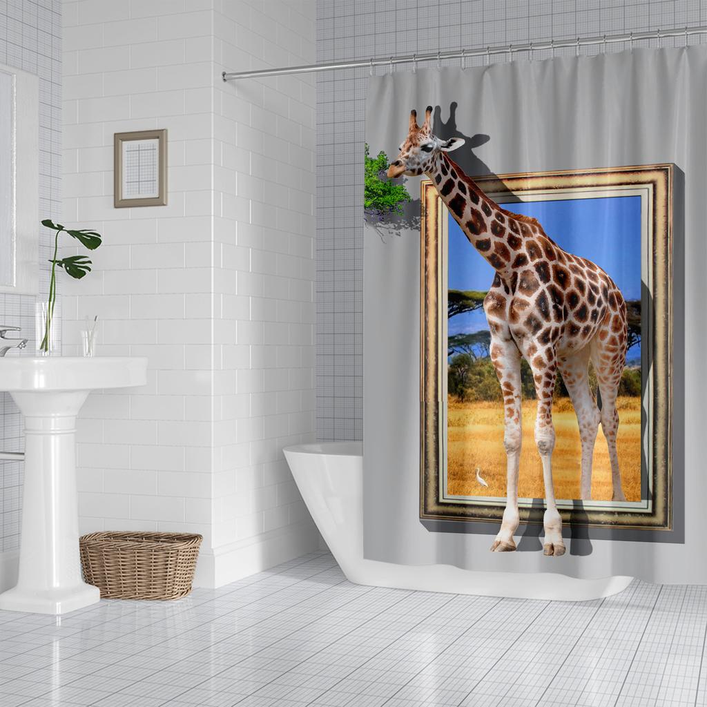 JINRUN Bathroom Thickened Waterproof Curtain Mildew Proof Shower Curtain Shower Partition Curtain Shower Curtain Bathroom Curtain Free Perforation