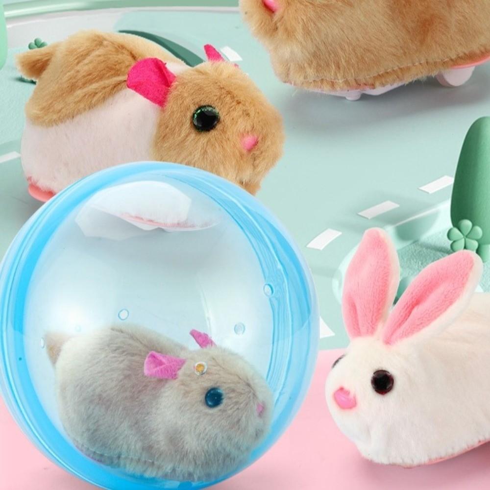 Built-in Plush Animal Interactive Cat Toy Transparent Hamster Chasing Ball  Training