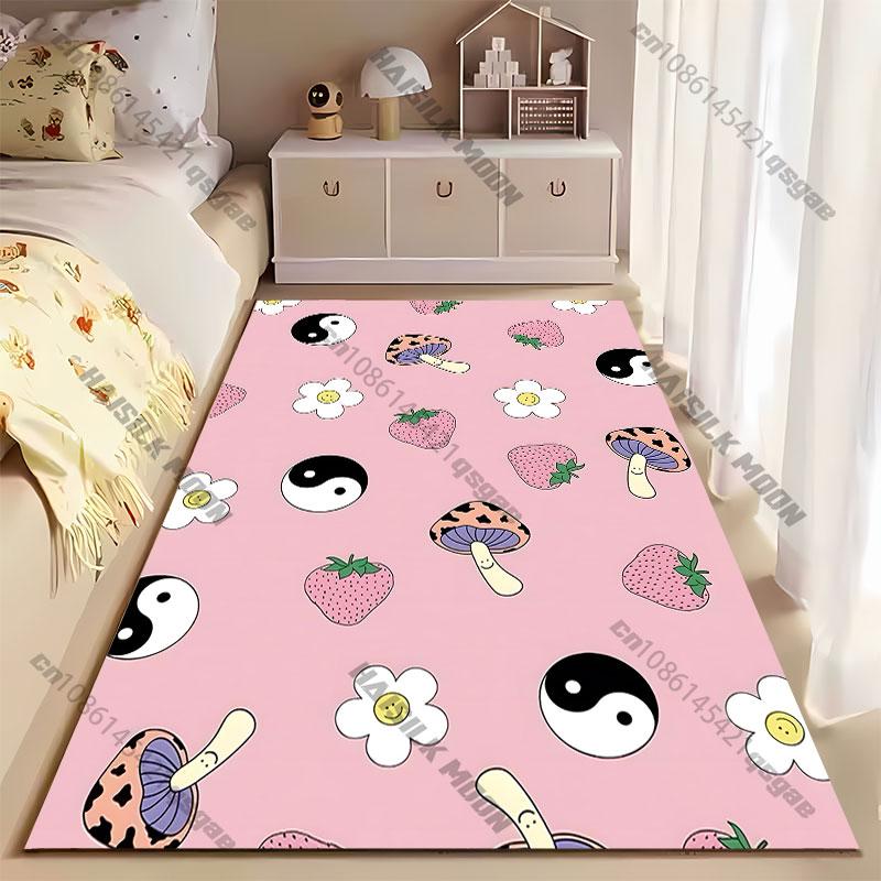 Whimsical Playful Nature Icons Carpet Yoga Living Room Room Decor Children's Crawling Mat Doormat Area Rug Games Mat