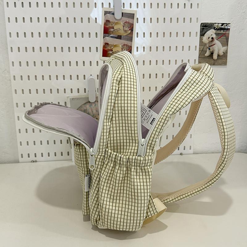 Plaid Print Student Schoolbag Women Campus Backpack