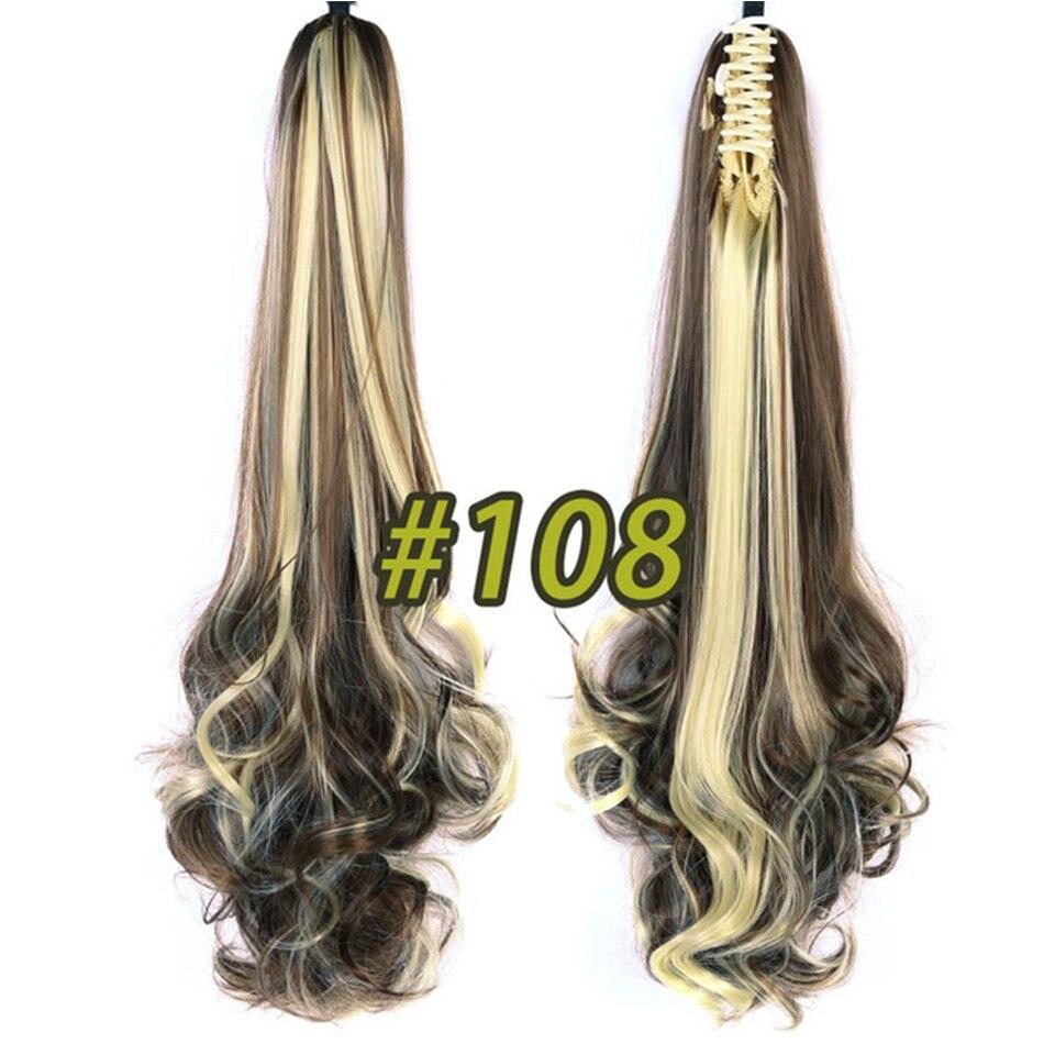 

Длинные прямые волосы на заколке, высокотемпературные блондинки, коричневые, маленький конский хвост, синтетические волосы, когти, хвостики, LUPU 60CM