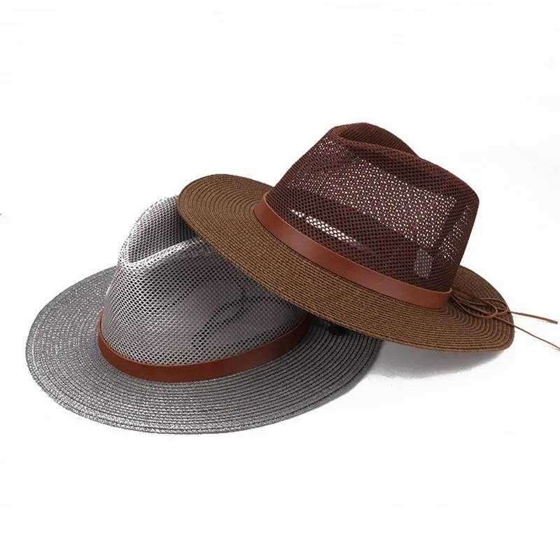 2025 New Natural Panama Soft Shaped Straw Hat Summer Women/Men Wide Brim Beach Sun Cap UV Protection Fedora Hat