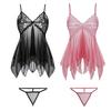Erotic Women's Lace Deep V-Neck Bra Fitted Lingerie Dress Sexy Hollow Out Thong Costume Sexy Doll Erotic Suspender One Piece Set