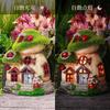 Valery Madelyn Fairy Tale Series 17cm Garden Ornament Fluffy Mushroom House Solar Lamp Solar Solar Light Garden Light Figurine Ornament Waterproof