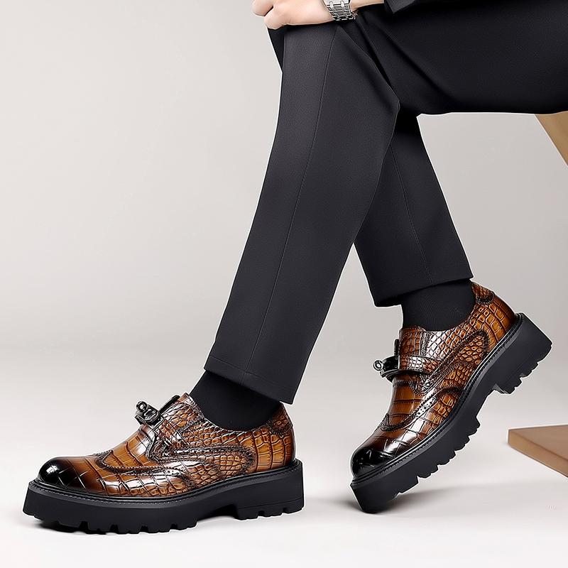 Fashion Fashion Casual Slip-On Footwear Thick Sole Breathable Dress Shoes Comfortable Walking Shoes for Men 2025 Men's Platform Loafers