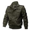 Spring and Autumn Retro Stand-up Collar Tooling Pure Cotton Jacket Men's Handsome Military Jacket Solid Color Top