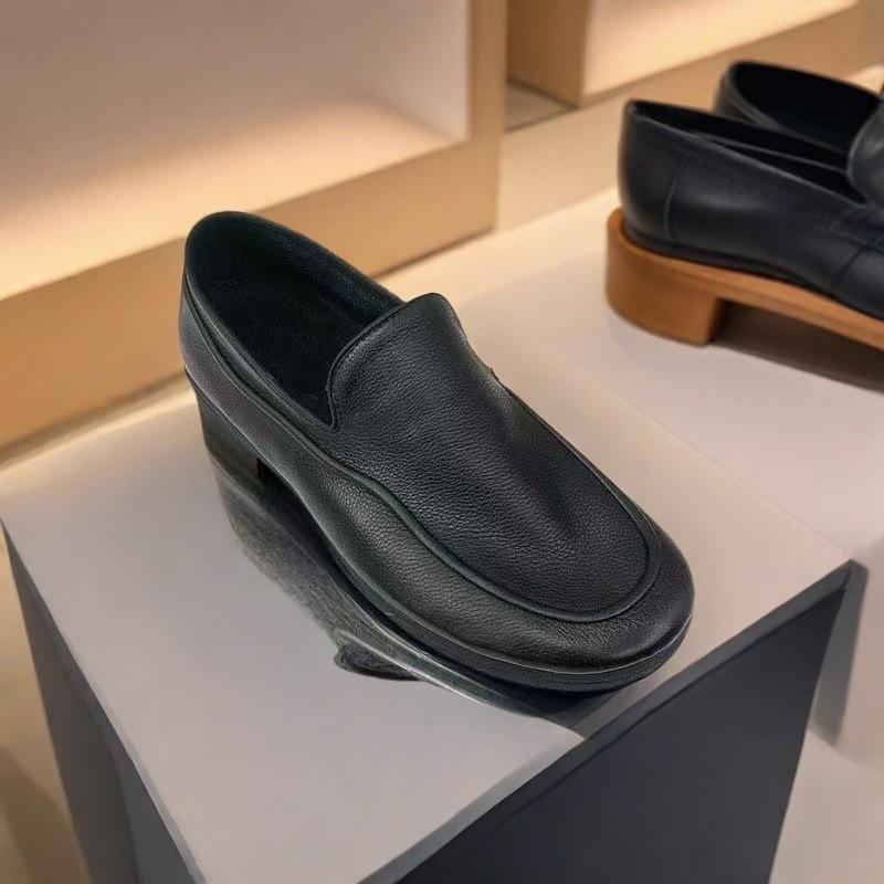 Scarpe Doudou in morbida pelle con suola morbida nero puro semplici scarpe basse casual in pelle per ufficio