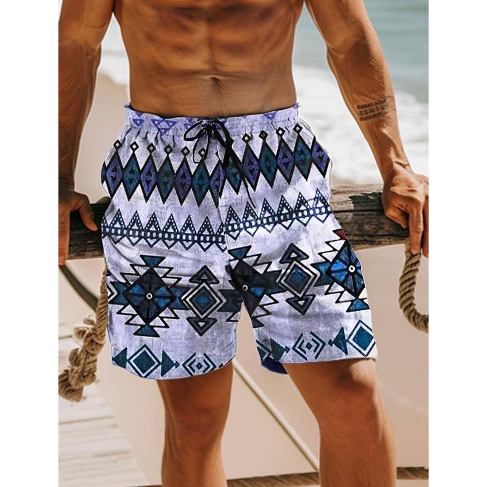 Summer Men's 3D Printed Beach Pants Fashion Versatile Trend Breathable Casual Vacation Style