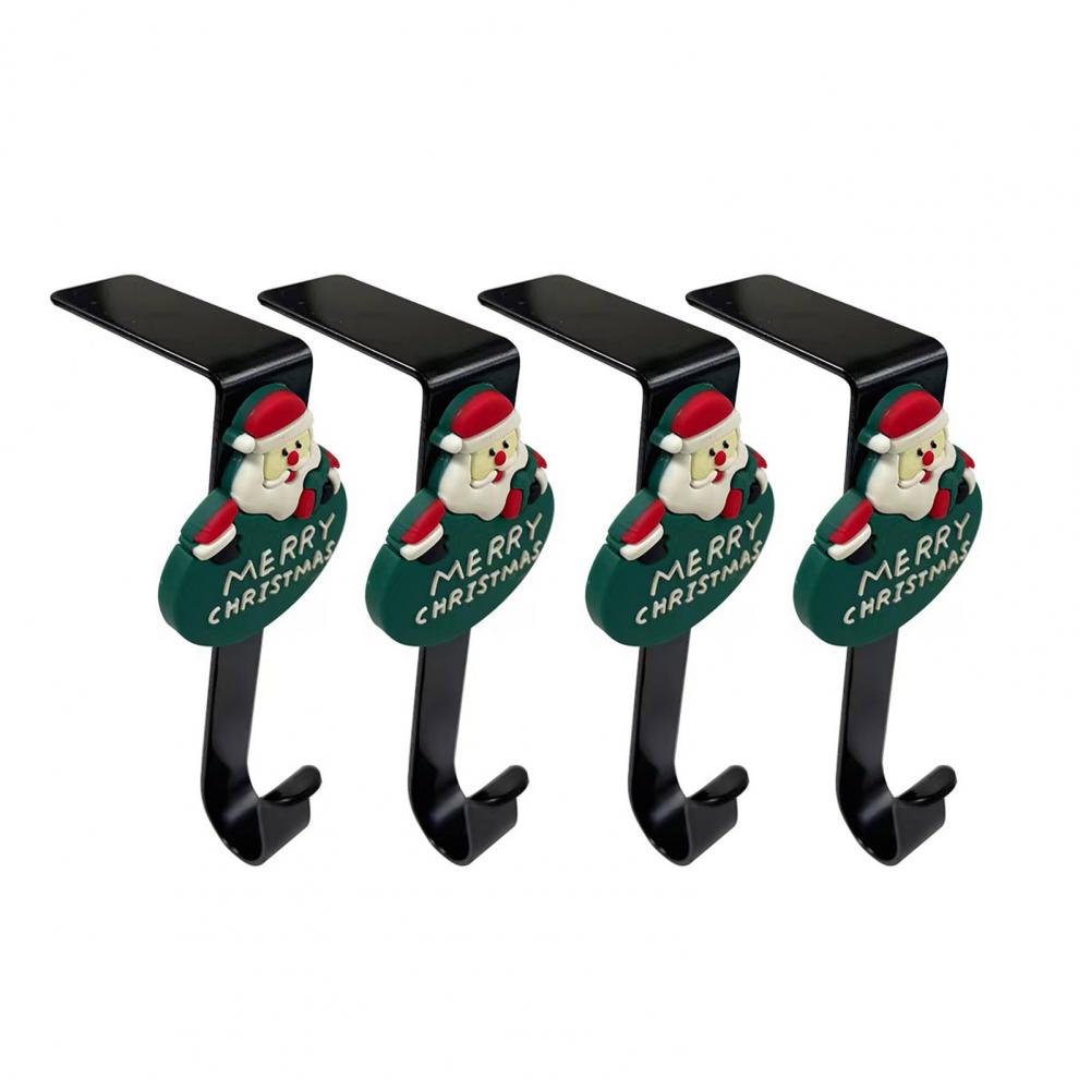 4 Pcs Christmas Stocking Hooks Metal L Shaped Stocking Hooks Mantel Hook for Xmas Wreaths Stockings Balls Navidad 2025