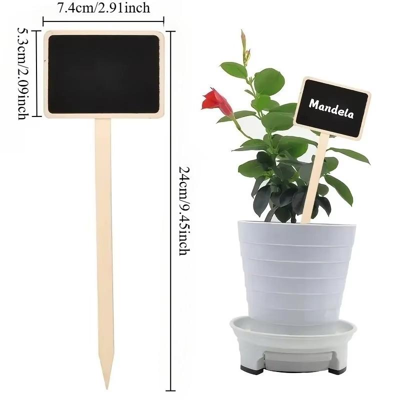 10pcs/20pcs Rustic Wooden Plant Labels T-Shaped Garden Signs Blackboard Message Board Floor Mount Garden Label Garden Supplies