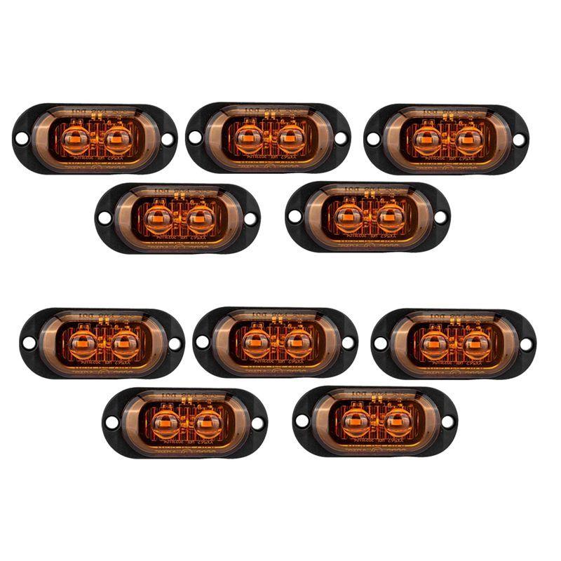

10Pcs 12V-24V 2LED Car Side Marker Lights Turn Signal Lights Indicator Lights Taillight For Trailers Trucks Easy To Use Yellow жёлтый