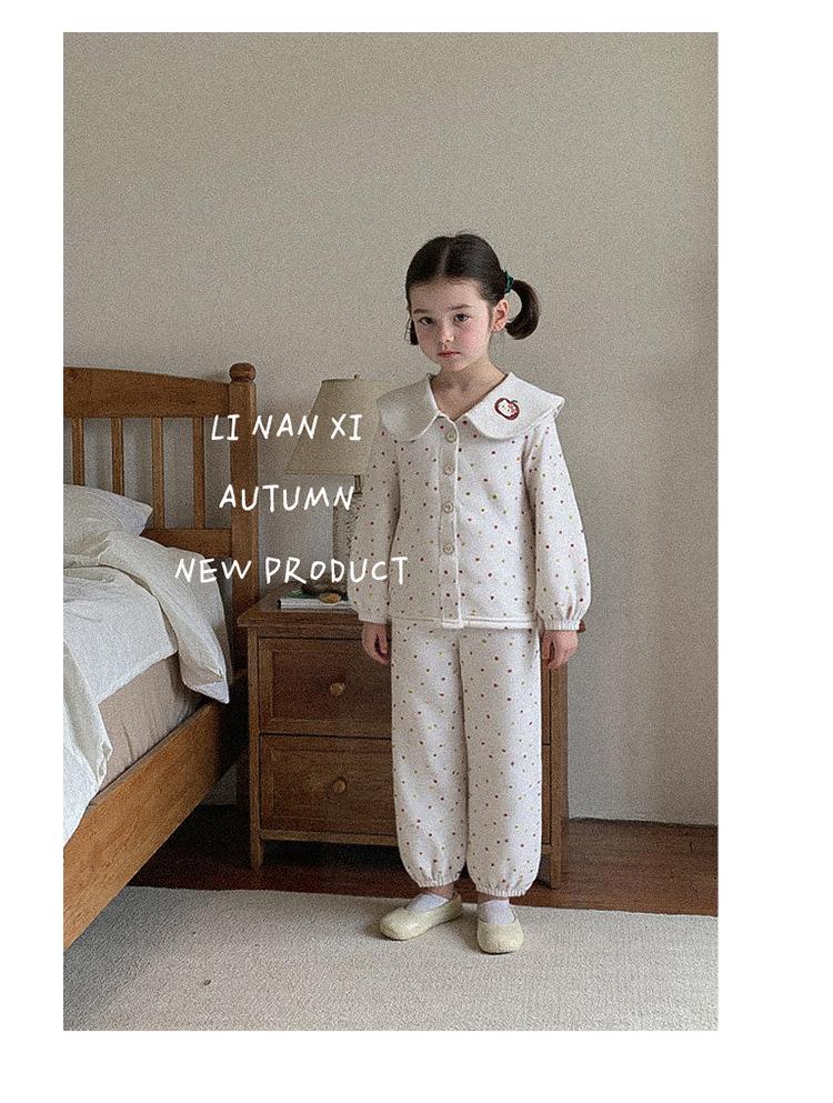 88277 Girls' Velvet Pajama Set - New 2025 Autumn/Winter Home Wear for Kids