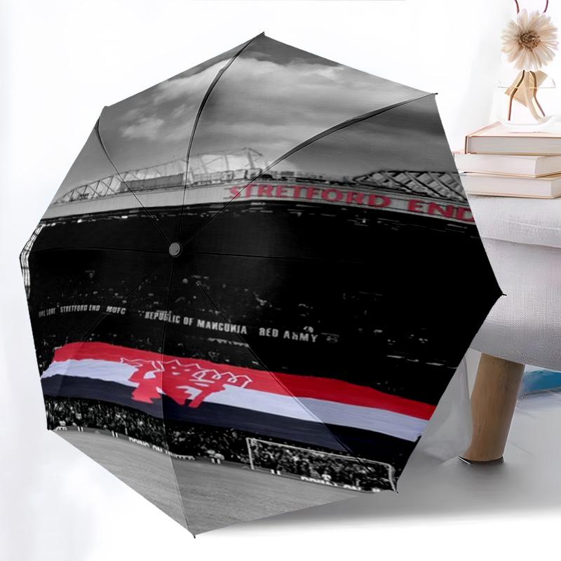 1 Stück Flaggen-Regenschirm Tragbarer Falt-Regenschirm Eisenrahmen Loch-Knochen-Struktur Outdoor Heim-Regenschirm