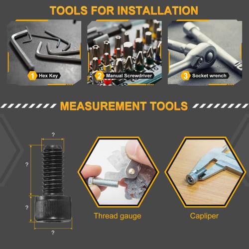 DTGN M6-1x12 Hex Socket Head Cap Screws, 25pcs, Carbon Steel Hex Head Metric Screws, Black, Ideal for Road Bikes, Mountain Bikes, Cars, and Motorcycle