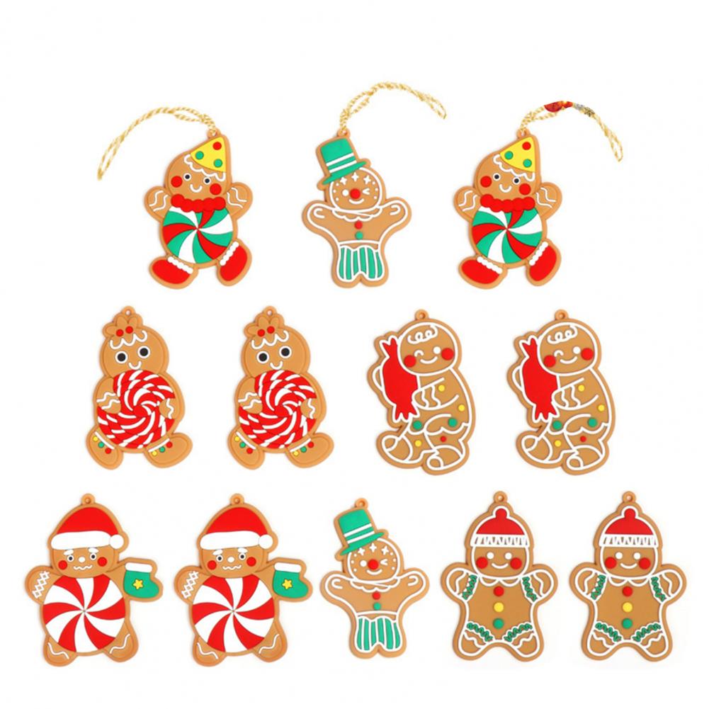 Small Gingerbread Man Pendant Cute Christmas Tree Decorations Gingerbread Man Christmas Ornaments Set Santa for Xmas for Holiday