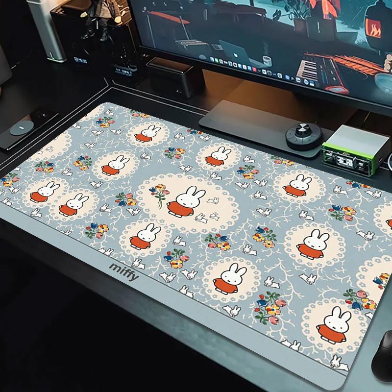 Miffy Color Mouse Pad Large Gaming Table Cushion Non-slip Laptop Tablet Big Mousepad XXL Mat Mini PC Playmat With Lock edge